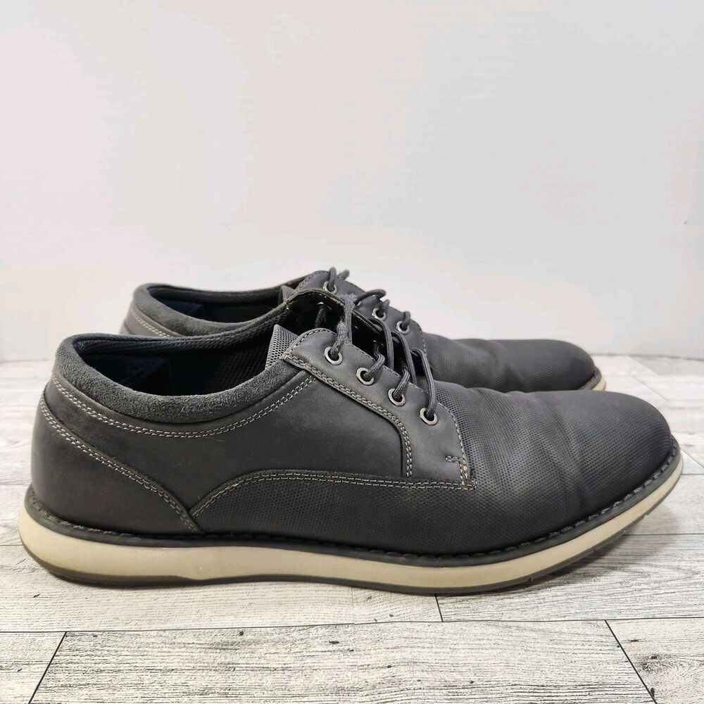 Aldo Mens Dark Gray Textured Fabric Leather Oxford Derby Shoes Size‎ 10.5